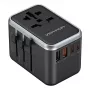 Vention reisiadapter FJFB0 65W — 2× USB-C PD/PPS, 2× USB-A (QC/BC), HDMI väljund, alumiinium/must