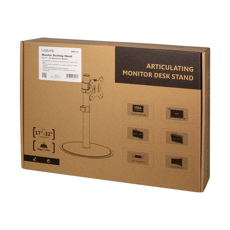 Monitorikinnitus LogiLink BP0110 81,3 cm (32 tolli) lauale, must