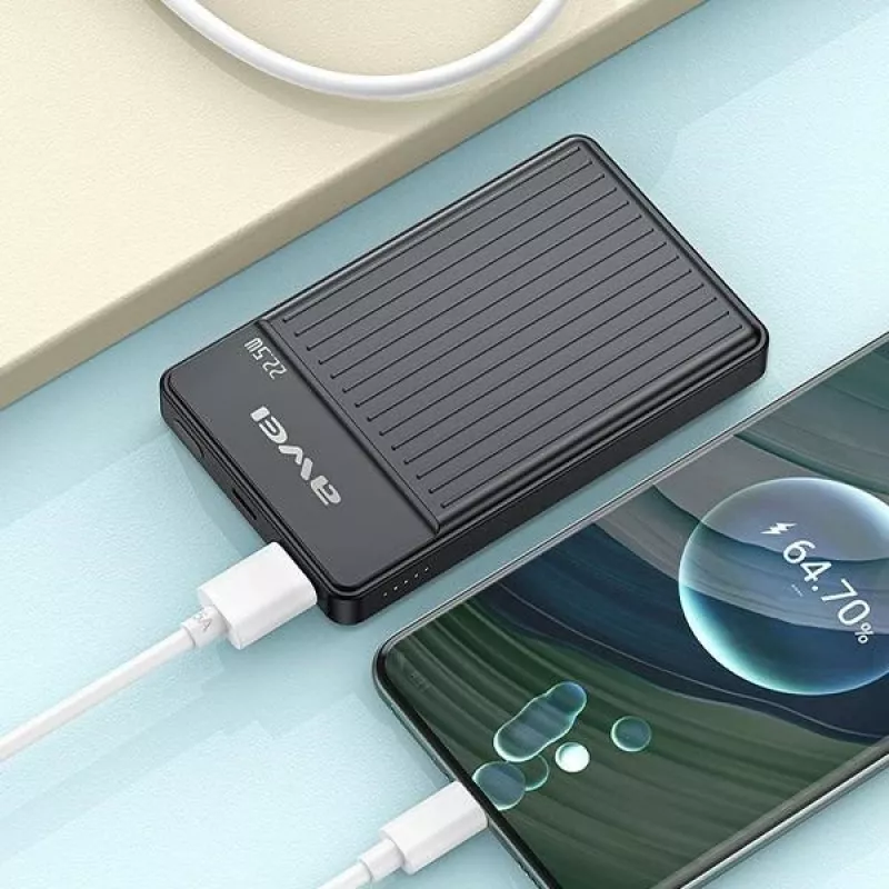 Awei PowerBank MagSafe P33K 10000mAh 22.5W Must/Must (10000mAh, 22W, 15Wh), Powerbank, Must