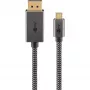 USB-adapterkaabel, USB-C-pistik > DisplayPort-pistik, 4K 60 Hz (must/hõbedane, 1 meeter, punutud kaabel)