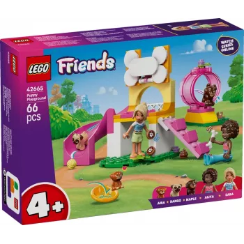 Konstruktsioonilelu LEGO Friends Puppy Playground komplekt 42665, 66 osa, 2 minifiguuri, vanus 4+