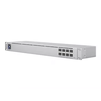 Hallatav L2 võrgulüliti UBIQUITI USW-Aggregation — 8 SFP+ pesa, 10G tugi, ventilaatorita, 1U riiulisse, hõbedane
