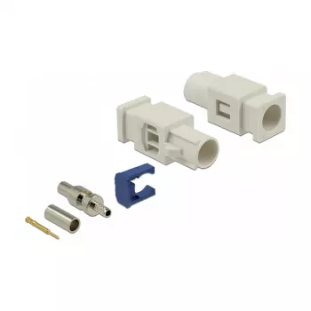 Koaksiaalkonnektor DELOCK 89756 — FAKRA B-pistik, kullatud kontaktidega, 9,4×25,6×7,4 mm