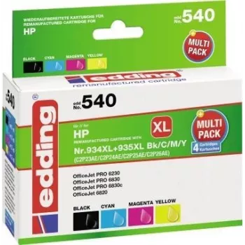 Edding EDD-540 - ühilduv - tindist pigmendipõhiseks - must - tsüaan - magenta - kollane - HP - mitmikpakend - OfficeJet PRO 6230 - 6830 - 6830c (18-540)