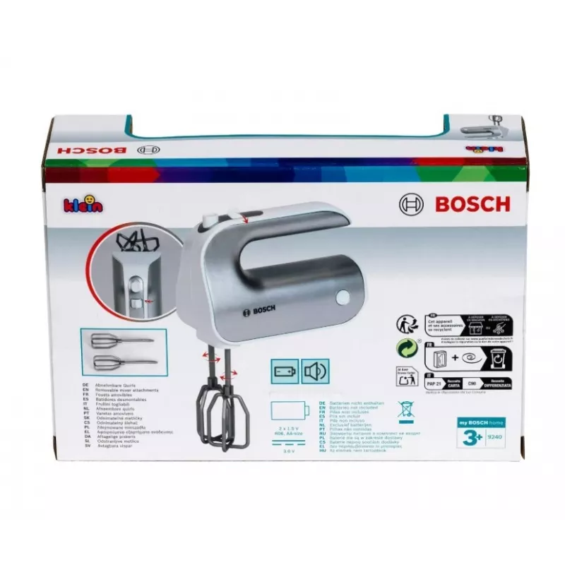 Mänguköögi mikser KLEIN Mixer Bosch 9240 Silver – mänguahi, käeshoitav suurus lastele