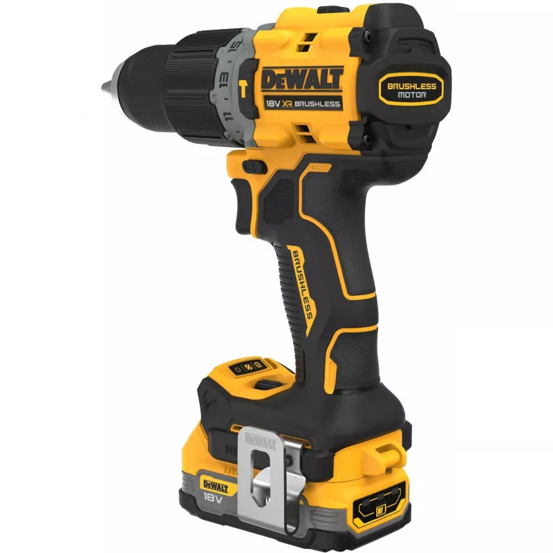 Püstolkäepidemega trell DeWALT DCD805E2T-QW, 18V Li-Ion 1.7Ah x2, harjadeta, 2000 RPM, 90 Nm, 13 mm padrun