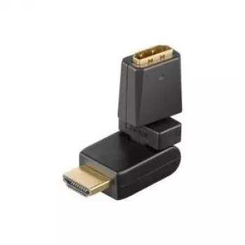 Wentronic Goobay HDMI™-Adapter, HDMI Standard-Socket (Type A), Must - HDMI™ A-Socket > HDMI™ A-Plug, abwinkelbar (60757)