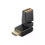 Wentronic Goobay HDMI™-Adapter, HDMI Standard-Socket (Type A), Must - HDMI™ A-Socket > HDMI™ A-Plug, abwinkelbar (60757)
