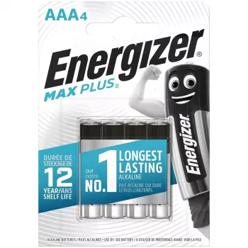 Ühekordne patarei Energizer MAXPLUS AAA 4-pack, Leelispatarei, 1,5 V, töötemperatuur -18–55 °C