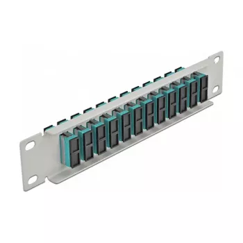 Fiiberoptiline harukarp DeLOCK 10 tolli 12 porti SC Duplex Aqua 1U Hall