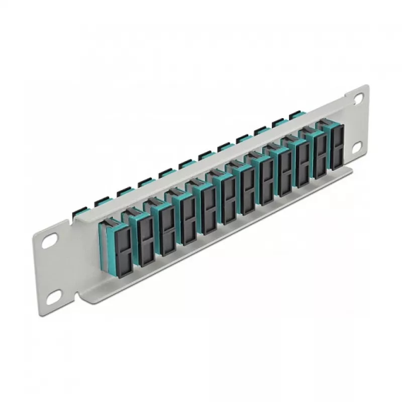 Fiiberoptiline harukarp DeLOCK 10 tolli 12 porti SC Duplex Aqua 1U Hall