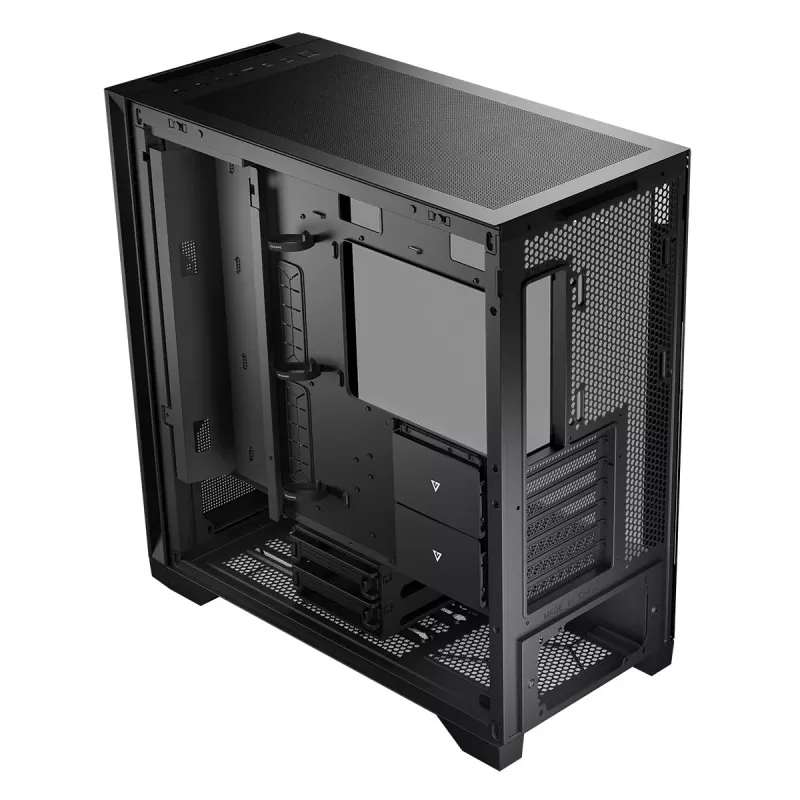 PC Case MODECOM VOLCANO EXPANSE S MIDI Must — karastatud klaas, USB-C, toetab micro ATX, GPU kuni 430 mm