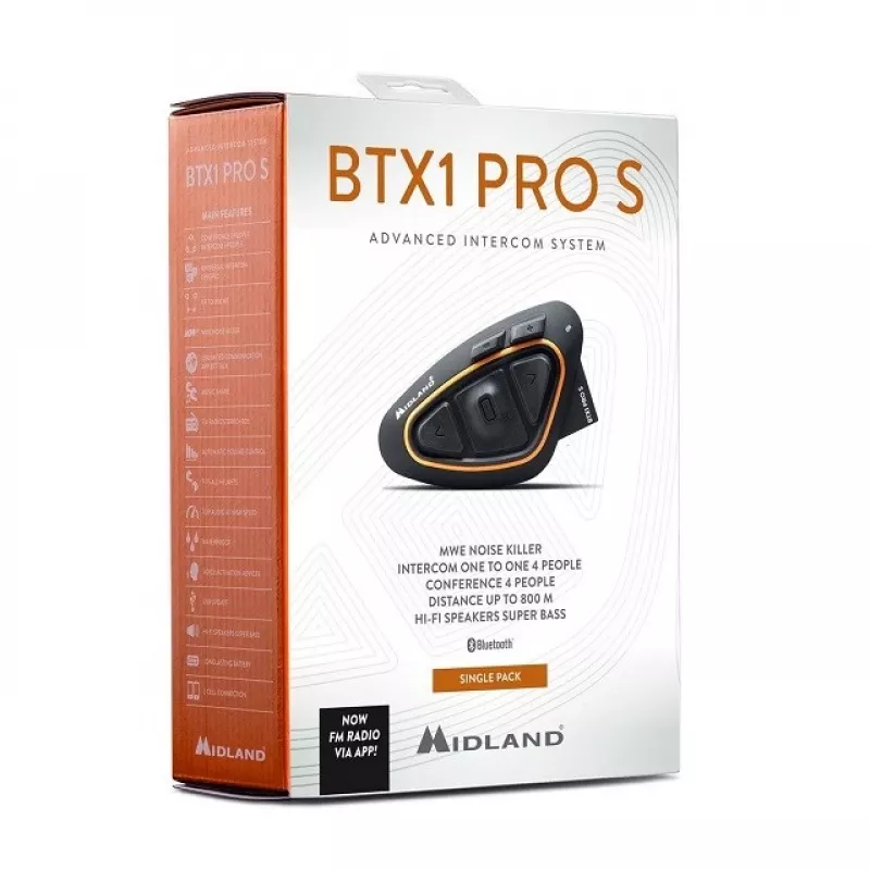 Motorcycle Intercom Midland BTX1 PRO S-SINGLE