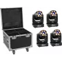 EUROLITE LED komplekt 4x TMH-H90 koos ratastega kohvriga - kaasaskantav valgustuskomplekt