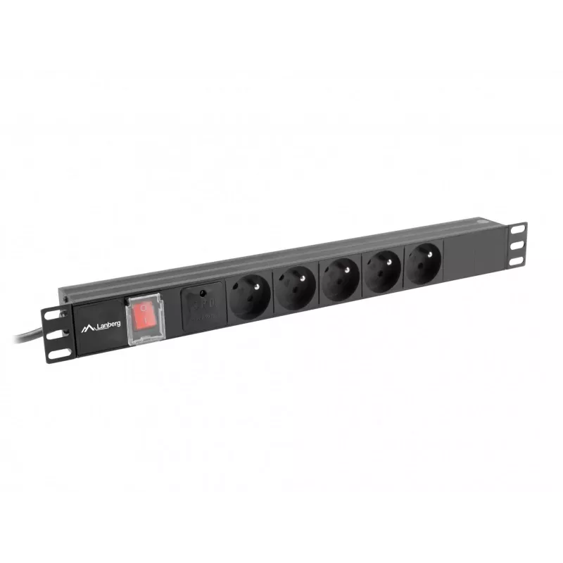 Lanberg PDU-05E-0200-IEC-BK toitejaotusseade (PDU) 5 vahelduvvoolupistikut 1U must