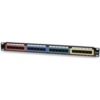 Intellinet patch-paneel, Cat5e, UTP, 24 porti, 1U, värvikoodiga