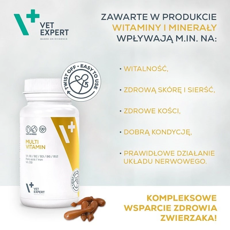 Multivitamiinikapslid VETEXPERT 30 tk koertele ja kassidele – vitaalsus, liigeste tugi, säilitusaine- ja gluteenivaba