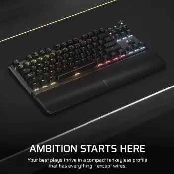 Corsair K70 CORE TKL klaviatuur Gaming USB + RF traadita + Bluetooth QWERTZ Saksa must