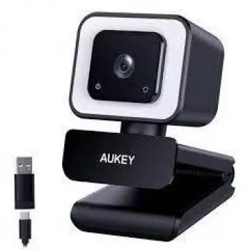 Aukey PC-LM6 Stream Series koos rõngasvalgusega Full HD veebikaamera 1/3-CMOS anduriga, must