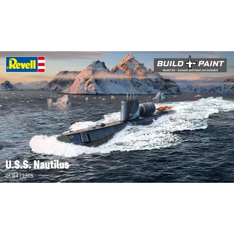 Plastikust mudellaev REVELL U.S.S. Nautilus mõõtkavas 1:305, komplekt 05184