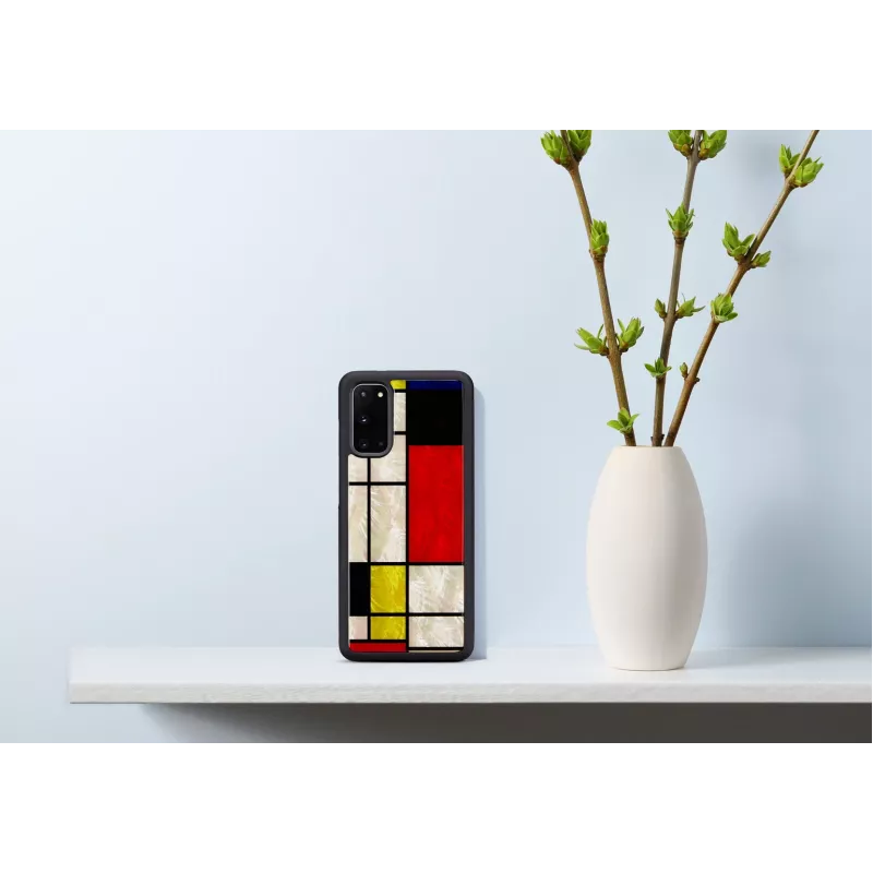 iKinsi kaitseümbris Samsung Galaxy S20-le, must Mondriani disain