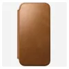 Mobiiltelefoni flippümbris Nomad Modern Leather Folio kate iPhone 17 Pro Max jaoks — Tan, mahutab kuni 17,5 cm (6,9 tolli) ekraani, 4 kaarditaskut