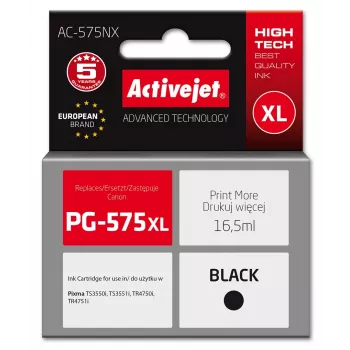 Activejet AC-575NX tint Canon printerile, asendus Canon PG-575XL; Supreme; 16,5 ml; must