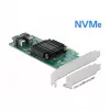 DeLOCK PCI Express x8 kaart kahe sisemise SFF-8643 NVMe pordiga, madalprofiil
