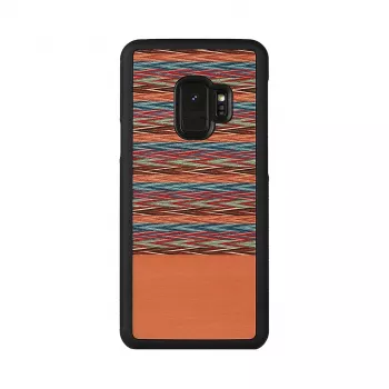 Nutitelefoni ümbris man and wood Samsung Galaxy S9 jaoks — pruun ruudumuster musta äärisega