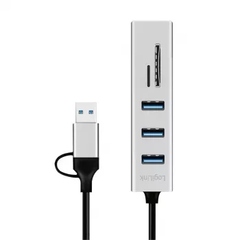 USB 3.0 jaotur USB-A, SD/microSD pesa, 2in1