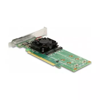DeLOCK PCI Express x16 kaart neljale sisemisele NVMe M.2 Key M-le – madalprofiil