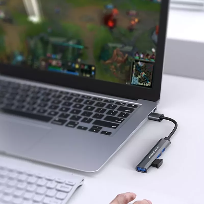USB-jaotur QOLTEC 53793 — USB 3.0 sisend, 3× USB 2.0 porti