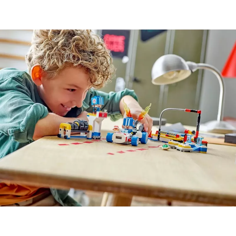 Konstruktsioonimänguasi LEGO komplekt 72035 Super Mario Mario Kart Toadi töökoda, interaktiivsed tasemed ja figuurid