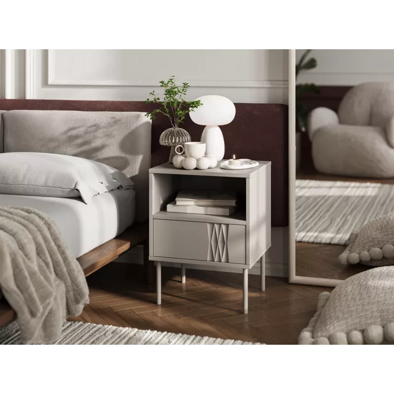 Öökapikomplekt 2 tk. cama meble TRESSE 44×40×53 cm, cashmere matt, 1 sahtel, 16 mm karkass