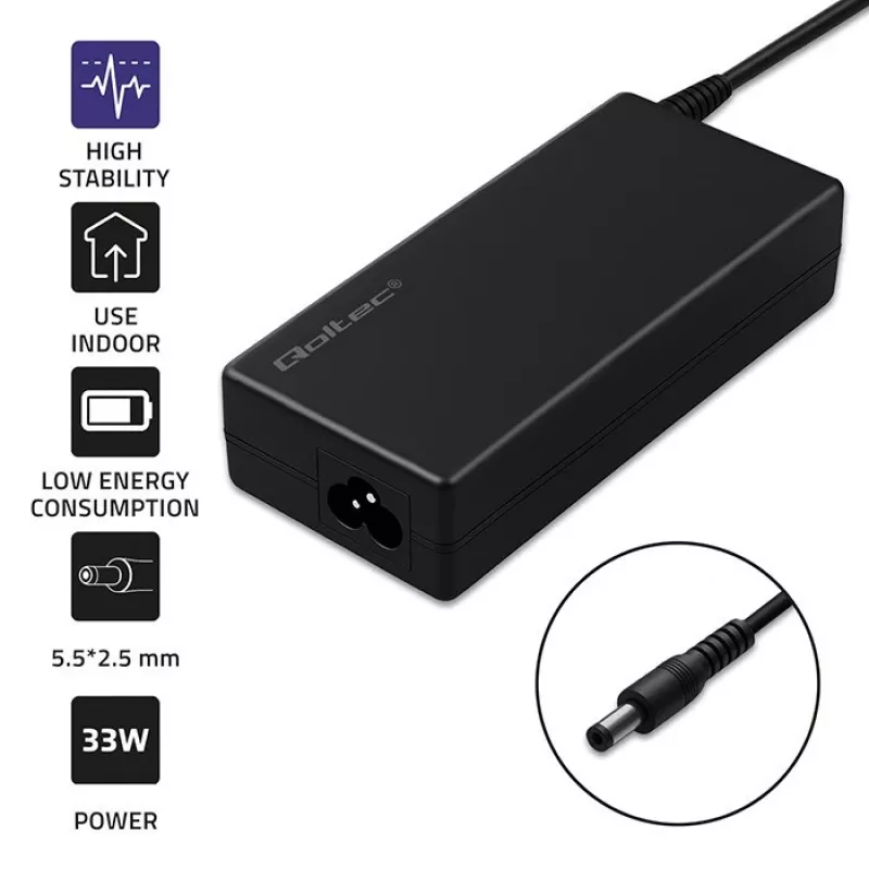 Lauaarvuti toiteplokk QOLTEC 60W 12V 5A kaasaskantavatele seadmetele