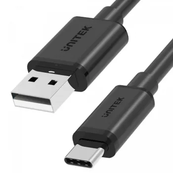 USB-A kuni USB-C kaabel Unitek C14068BK, 2 m, USB 2.0, must, isane-isane