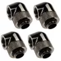 XSPC 90° adapter G1/4 tolli AG G1/4 tolli IG, pööratav, must kroom, 4 tk komplekt