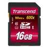 Flash Memory Transcend 16GB SDHC Class 10 UHS-I 600x TS16GSDHC10U1