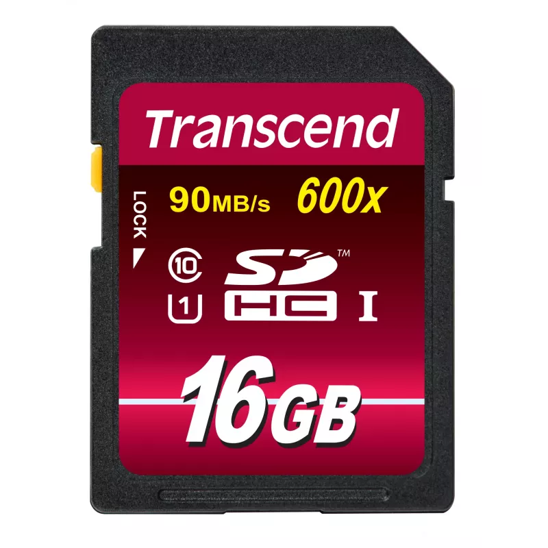 Flash Memory Transcend 16GB SDHC Class 10 UHS-I 600x TS16GSDHC10U1
