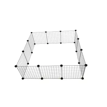 Koerakuut c&c Modular 145×75×37 cm — sise-/välistingimustesse lemmikloomapuur, moodulpaneelkonstruktsioon, must