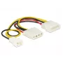 Sisemine toitekaabel DeLOCK 83658 0,39 m 3-kontaktiline kuni 2 x Molex 4-kontaktiline