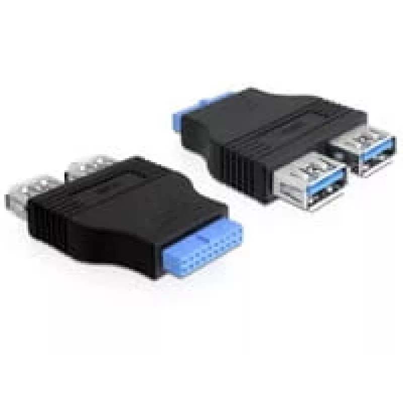 Delock Adapter USB 3.0 Pin Header Socket > 2 x USB 3.0 Socket - kõrvuti (65324)