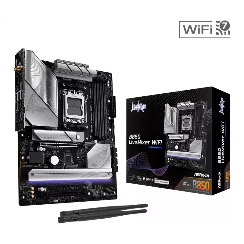 ASRock B850 LiveMixer WiFi ATX emaplaat