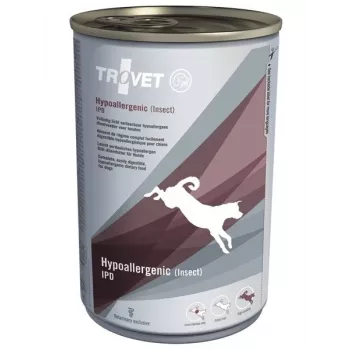 Veterinaardieet koeratoit TROVET Hypoallergenic Insect IPD Puppy Food 400 g – putukavalk, valk 7%, rasv 6%, niiskus 78%