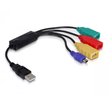 DeLock USB2.0 väline 4-pordiline kaablijaotur - Jaotur - 4 x USB2.0 - Lauaarvutile (61724)