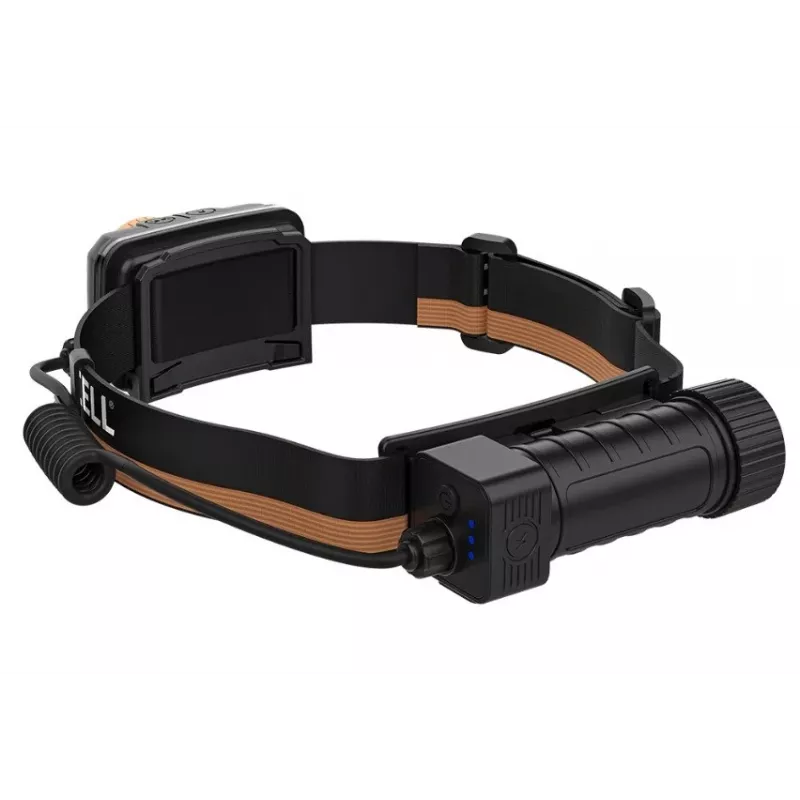 Pealamp Duracell DH1500R — must/oranž, laetav käed-vabad valgus
