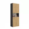 Vannitoa hoiukapp Top e Shop NEL 1K DK ANT/ART KP — Grafiit/tamm, vabalt seisev, 5 riiulit, 600×300×1740 mm