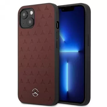 Mercedes MEHCP13SPSQRE iPhone 13 mini 5,4 punane/punane kõva ümbris Nahk Tähtede mustriga