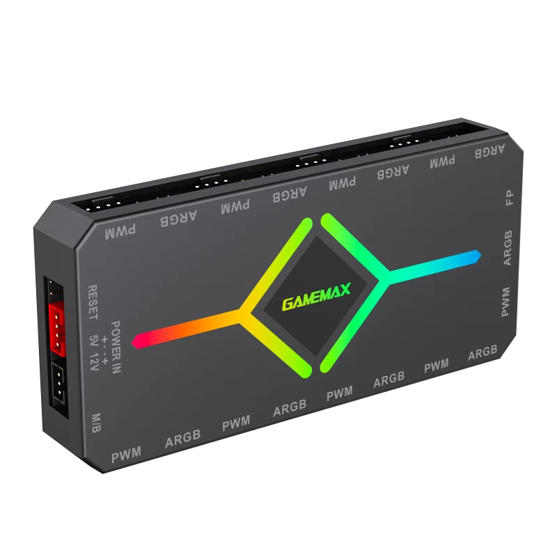 Gamemax | kaugjuhtimispult | V4.0 ARGB PWM HUB BK | must | Gamemax