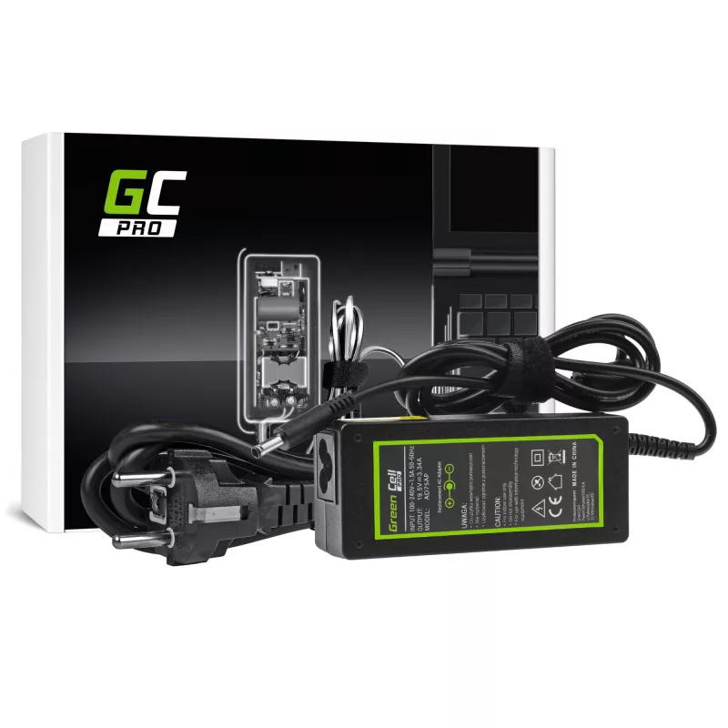 Toiteadapter roheline Cell AD75AP 65W 19.5V 3.34A Dell sülearvutitele, siseruumides, must